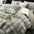 thumbnail image 2 of Wajade Fluffy Comforter Cover Set Rabbit Bubble Faux Fur Duvet Cover Luxury Cozy Bedding Set 3 Pieces with Zipper -1 Duvet Cover and 2 Pillow Cases,Gray Tie Dye Full Size Set, 2 of 6