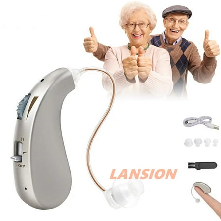 Lansion Personal Sound Amplifiers for Ears Rechargeable, Portable Amplifiers Devices for Seniors, Beige, 1pc