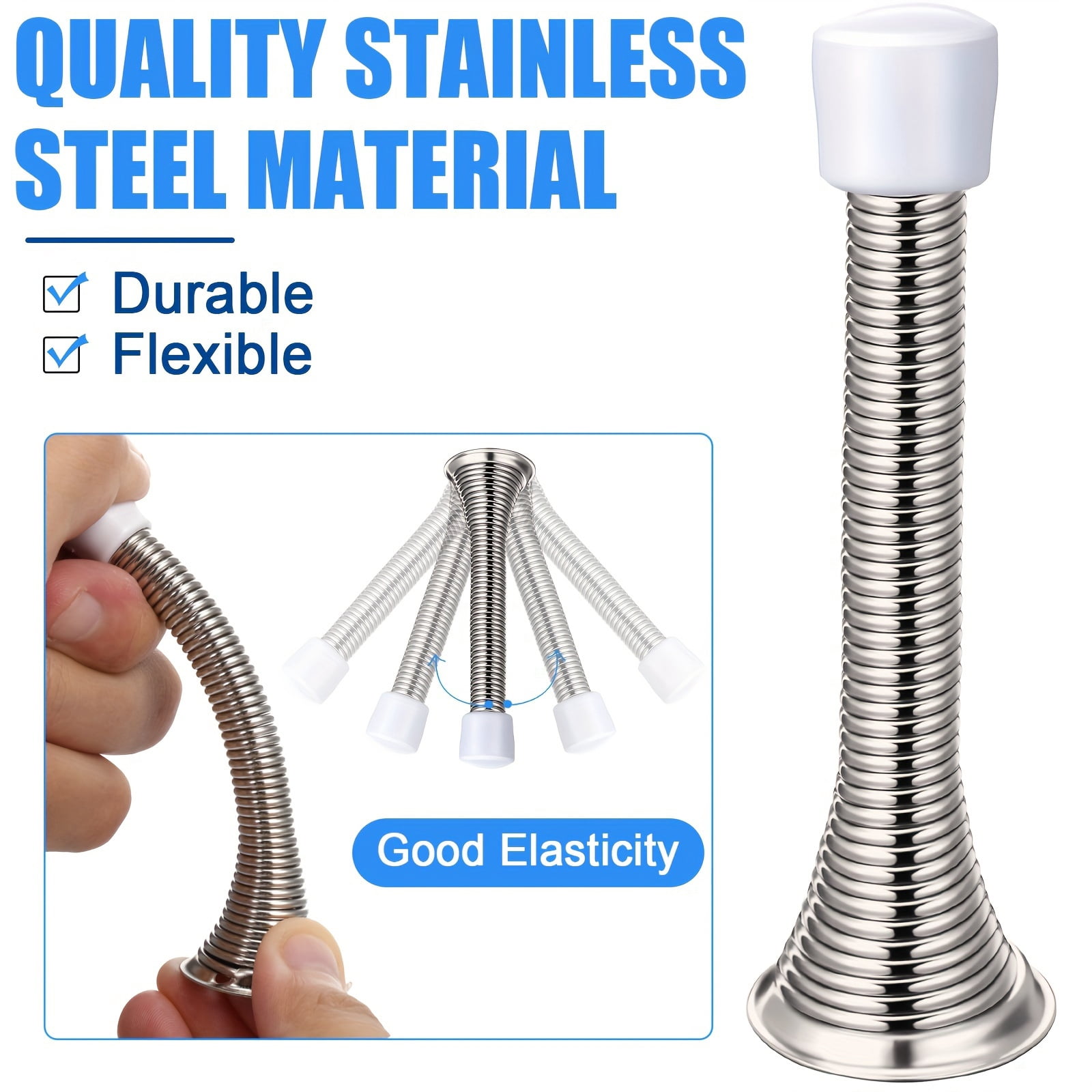 36 Pcs Spring Door Stoppers, Wall Mounted Metal Stops with Cushion Pad, Rustproof Nickel Plated Protector for Home Office,Wall Protection