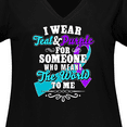 thumbnail image 4 of Inktastic Suicide Prevention Awareness I Wear Teal and Purple for Someone Who Meant the Women's Plus Size V-Neck T-Shirt, 4 of 5