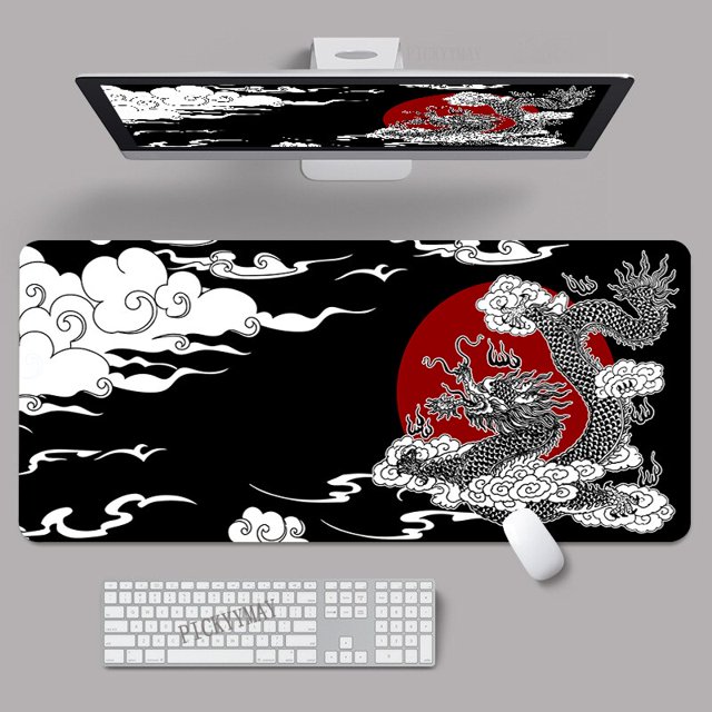 Alfombrillas de ratón Dragon Element Art para Gaming, alfombrilla grande de goma para Gamer, diseño de escritorio para regalo, 400x900 qiuyongming unisex
