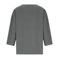 thumbnail image 4 of Admvng Plus Women Tops V Neck 3/4 Sleeve Casual Cotton Summer Plain Ladies Everyday Tee Soft Loose T Shirts Size S-5XL, 4 of 6