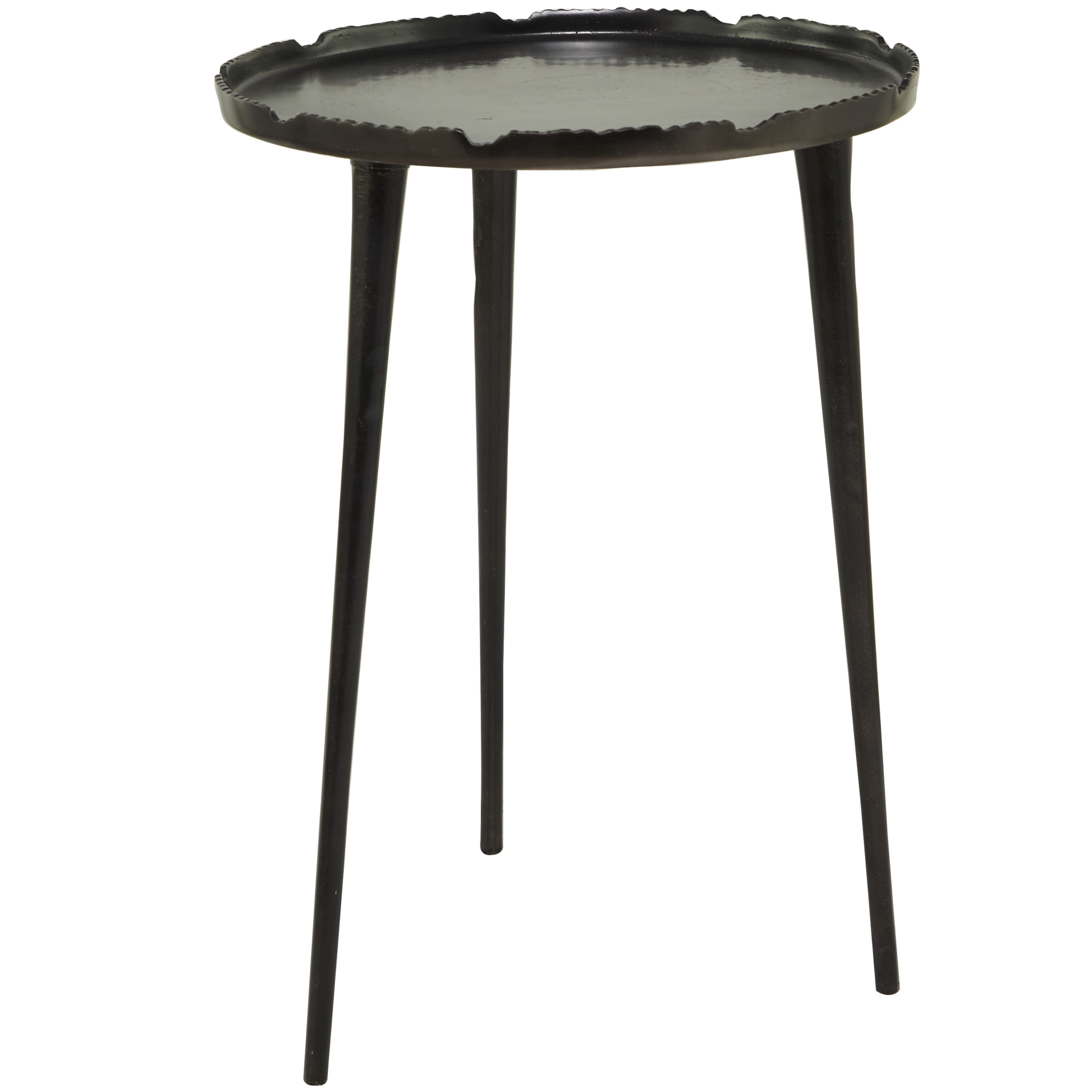 DecMode 15" x 21" Black Aluminum Accent Table with Tray Top, 1-Piece