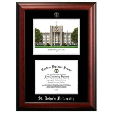 Campus Images NY998LSED-1185 11 x 8.5 in. St. Johns University Silver Embossed Diploma Frame with Lithograph