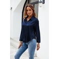 thumbnail image 6 of NANAHuang Women's Blouse Satin Silk Shirts Button Down Shirts Casual Loose Long Sleeve Office Work Tunic Tops, 6 of 7