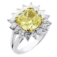 thumbnail image 4 of HeartsAndYou 1.5ct Natural Yellow Sapphire Pear Halo Engagement Ring 14k SOLID White Gold, 4 of 9
