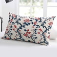 thumbnail image 5 of Red Blue Botanical Throw Pillow Cover 24 x 36 Inch Decorative Pillow Cover Summer Vintage Flower Leaf Branch Lumbar Pillowcase Seasonal Rectangle Cushion Case for Couch Sofa Bed Living Room, 5 of 7