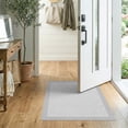 thumbnail image 2 of ODIKA Hallway Striped Border Featuring Minimalist Grid Pile Way for Study Room, Playroom, Non-Slip Low Profile, 2 of 7