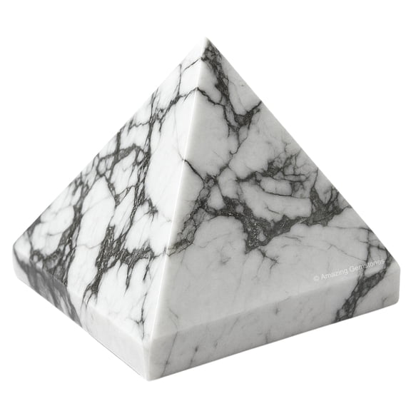 Howlite Pyramid Crystal Healing Stones - 1.5" Pyramid
