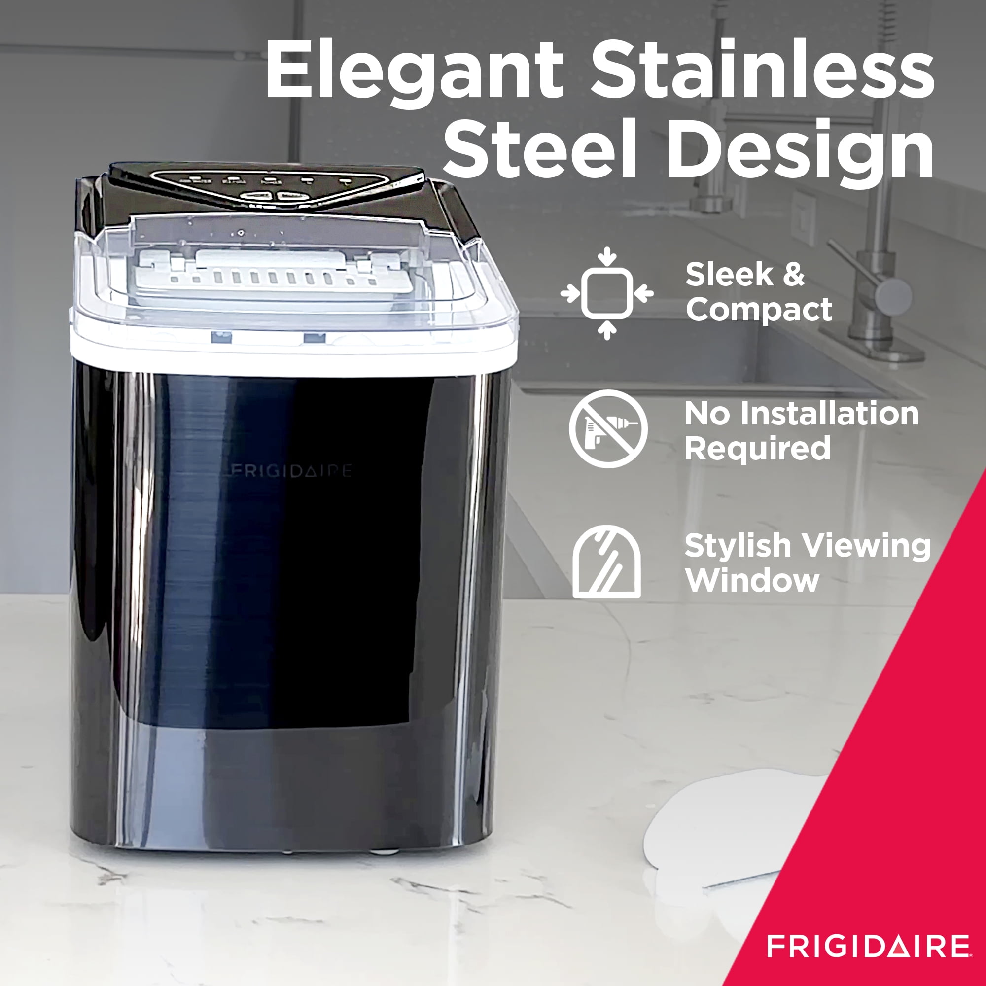 Frigidaire, 26 Lbs. Countertop Ice Maker, Bullet Shaped Ice
