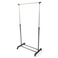 thumbnail image 2 of Single-bar Vertical & Horizontal Stretching Stand Clothes Rack with Shoe Shelf YJ-01 Black & Silver, 2 of 8