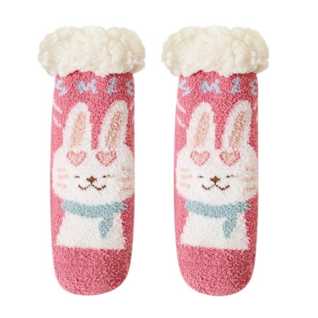 

Aoochasliy Christmas Fuzzy Socks Deals Toddler Boys Girls Solid Color Cartoon Socks Keep Warm Plush Kids Soft Non-slip Indoor Toddler Socks