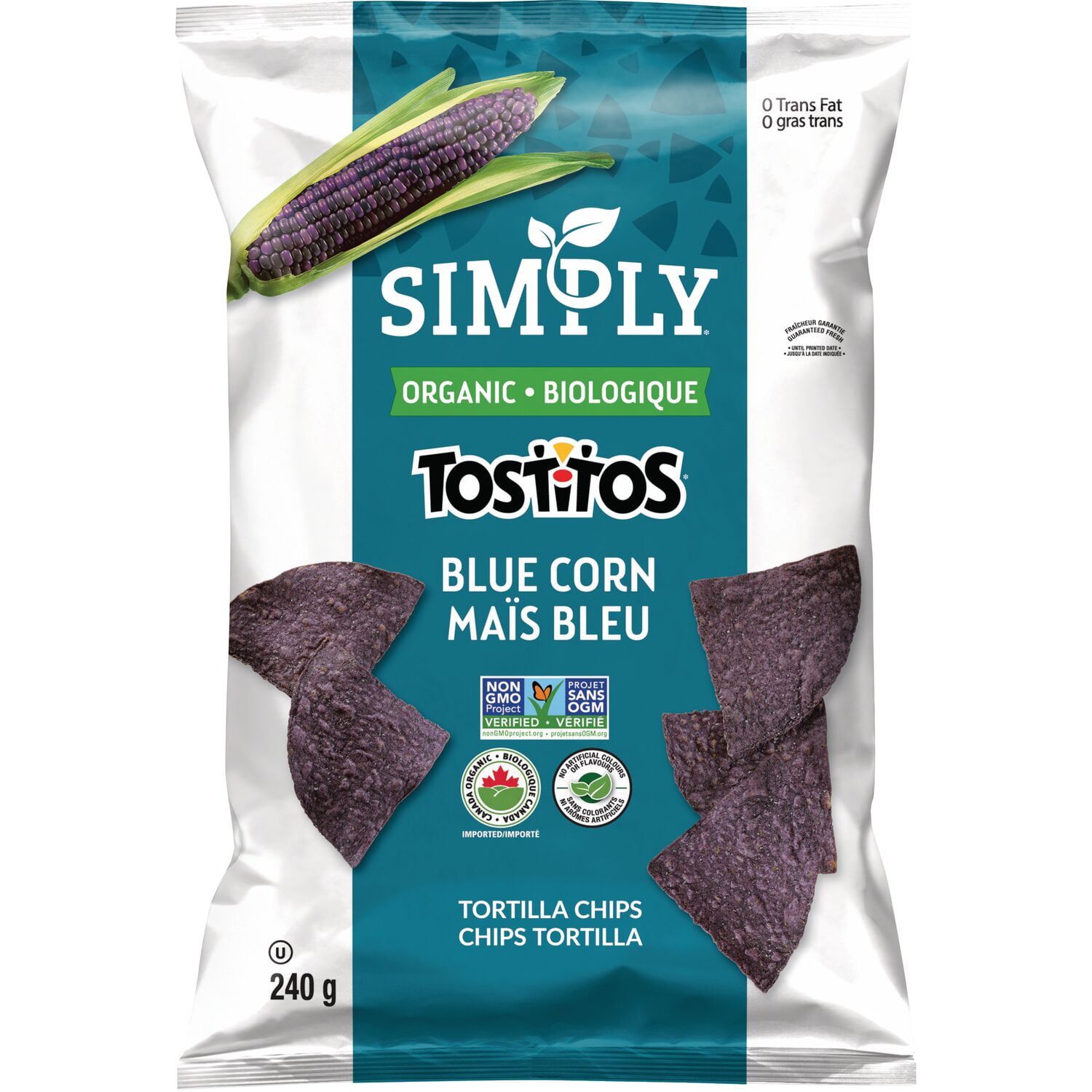 Chips tortilla Simply TOSTITOS Maïs bleu 240 g.