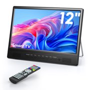 Desobry 12" Small Smart TV, LCD Small Kitchen TV with WiFi, Built-in 180°Adjustable Stand/ATSC Tuner/HDMI/AV/USB