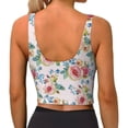 thumbnail image 3 of Fotbe Rose Flowers Pattern Womens' Sports Bra Longline Wirefree Padded with Medium Support Sports Moisture-Wicking Workou Vest,Tank Top-XX-Large, 3 of 9