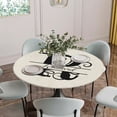 thumbnail image 5 of Letter R Round Tablecloth for 55-60 Inch Tables, Fitted Table Cover with Elastic Edge, Monogram Words Waterproof Outdoor Table Cloth Protector for Patio Garden Dinner Picnic, 5 of 9