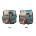 thumbnail image 5 of Picia Swimming Goggled Flamingo Pattern Women's 2 in 1 Athletic Running Shorts High Waisted Workout Casual Gym Sweat Shorts with Comfy Liner Zipper Pockets-, 5 of 9