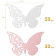 thumbnail image 2 of 100 Manteles Individuales de Bautizo, Tarjetas de Cristal de Mariposa, Porta Nombres de Mesa, Adornos para Niñas, Bautizos, Comuniones, Bodas, Cumpleaños, Fiestas, Navidad, Regalos (Blanco y Rosa) ER, 2 of 5