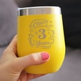 thumbnail image 3 of Bevvee Insulated Wine Tumbler 12 oz Cheers 3 Years Gifts for Wine Lovers Tumblers, 3 of 4