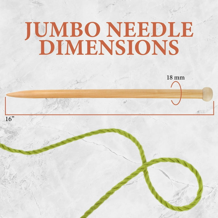 BambooMN JubileeYarn Jumbo Bamboo Knitting Needles - US 17 (12mm) - 16 Long - 1 Pair