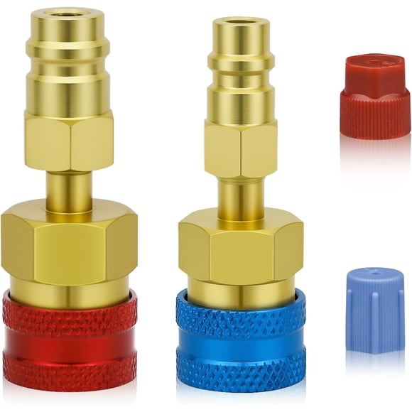 R1234yf Adapter Kit, R1234yf to R134a Quick Coupler, High Low Side Connector Conversion Kit, 1234yf Adapter to R134a for Car Air Conditioning System Evacuation Recharging
