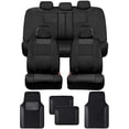 thumbnail image 1 of BDK Croc Skin Faux Leather Car Seat Covers Full Set with Carpet Car Floor Mats - Front and Rear Bench Seat Covers with Carpet Floor Liners, Car Interior Covers Gift Set (Black), 1 of 3
