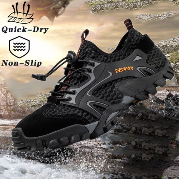 Mens Water Shoes Quick Dry Outdoor Beach Footwear Non-slip Barefoot Hikking