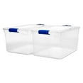 thumbnail image 1 of HOMZ 66-Quart Clear Plastic Stackable Storage Bin with Lid, 2 Pack, Clear, 1 of 7
