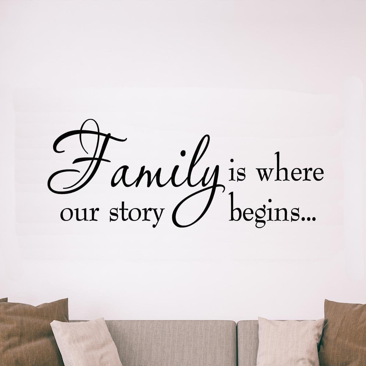 VWAQ Family Is Where Our Story Begins Family Wall Decals Inspirational