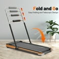 Maksone 3HP Folding Walking Pad, Wood Under Desk Treadmill with Adjustable Handlebar with Remote
