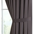 thumbnail image 5 of DecoSource - 2 Wall-to-Wall Blackout Grommet Curtains Panels - 132 Inch Long with Tiebacks - Total Size 216 Inch Wide (108 Each Panel) - Solid Thermal Insulated 108" x 132", Charcoal, 5 of 5
