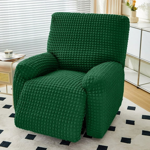 XmhyTop Couch Cover Sofa Covers 1 seat Green Easy - Fit Washable Reclining Chair Cover for Living Room Sofa - Ideal Furniture Protector