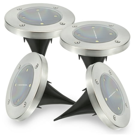 High Landscape Path Light Tomshine 4Pcs Outdoor Solar Ground Light 4 LED Water-resistant 40LM Path Garden Landscape Lighting Lamp ()
