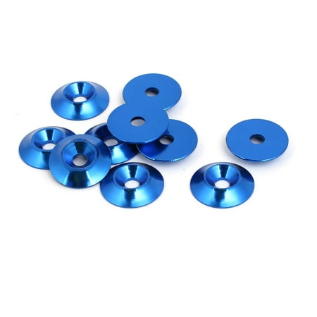 - Unique Bargains M4 Aluminium Alloy Cone Shape Engine Bay Fender Bumper Washer Royal Blue 10pcs