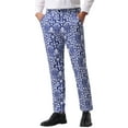 thumbnail image 4 of INSPIRE CHIC Floral Pants for Men's Flat Front Prom Formal Flower Dress Pants 30 Navy Blue, 4 of 6