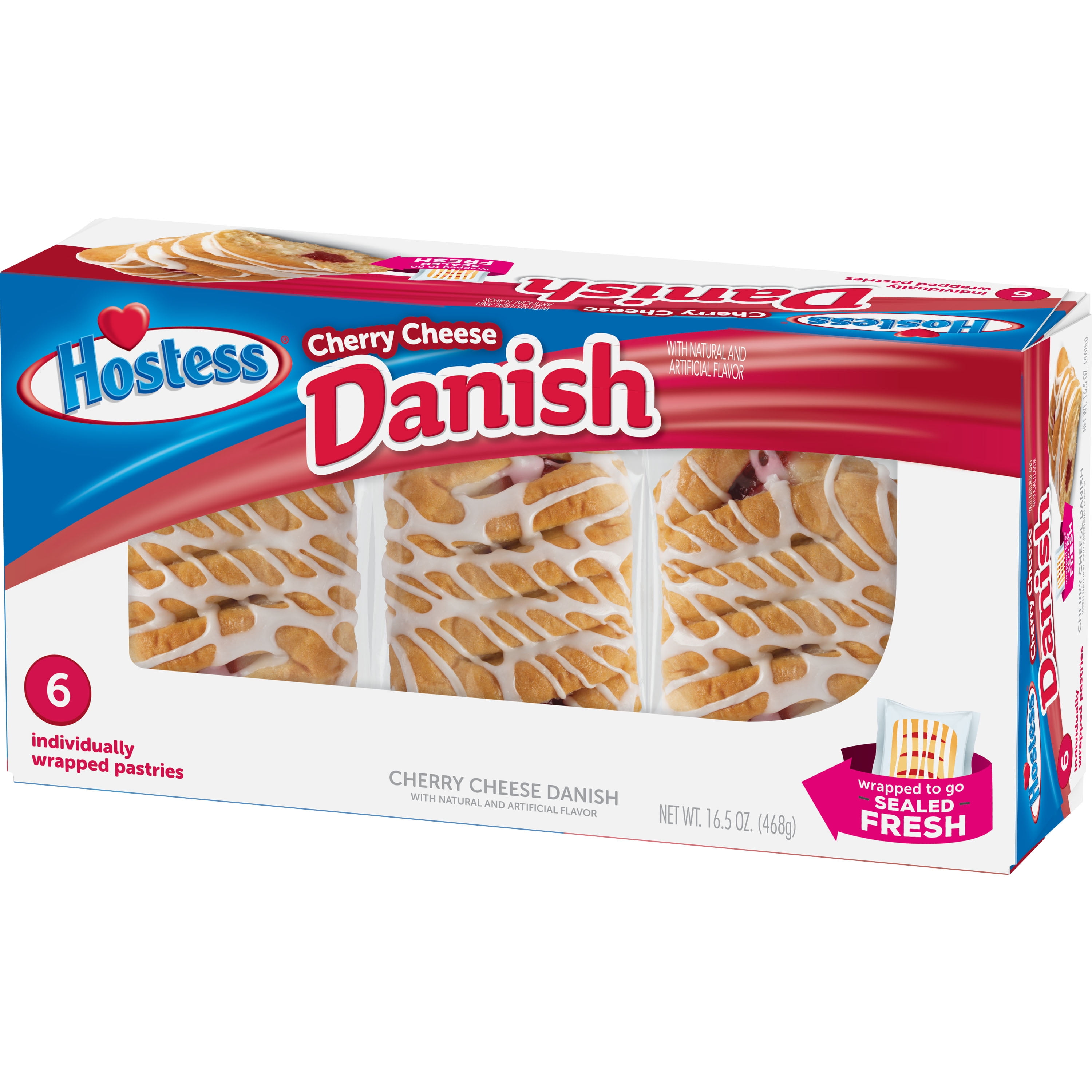 Hostess Cherry Cheese Round Danish, 6 count, 16.50 oz