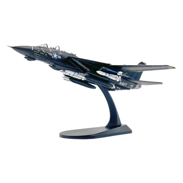 Modelo de avión de F14A de fundición a presión a escala 1:100 con soporte de exhibición, coleccionable, recuerdo, carrocería aerodinámica,