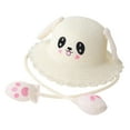 thumbnail image 3 of Sombrero para el sol playa Plegable Gorra de Panamá Al Aire Libre para Niñas de 3 A 10 Años blanco, 3 of 8
