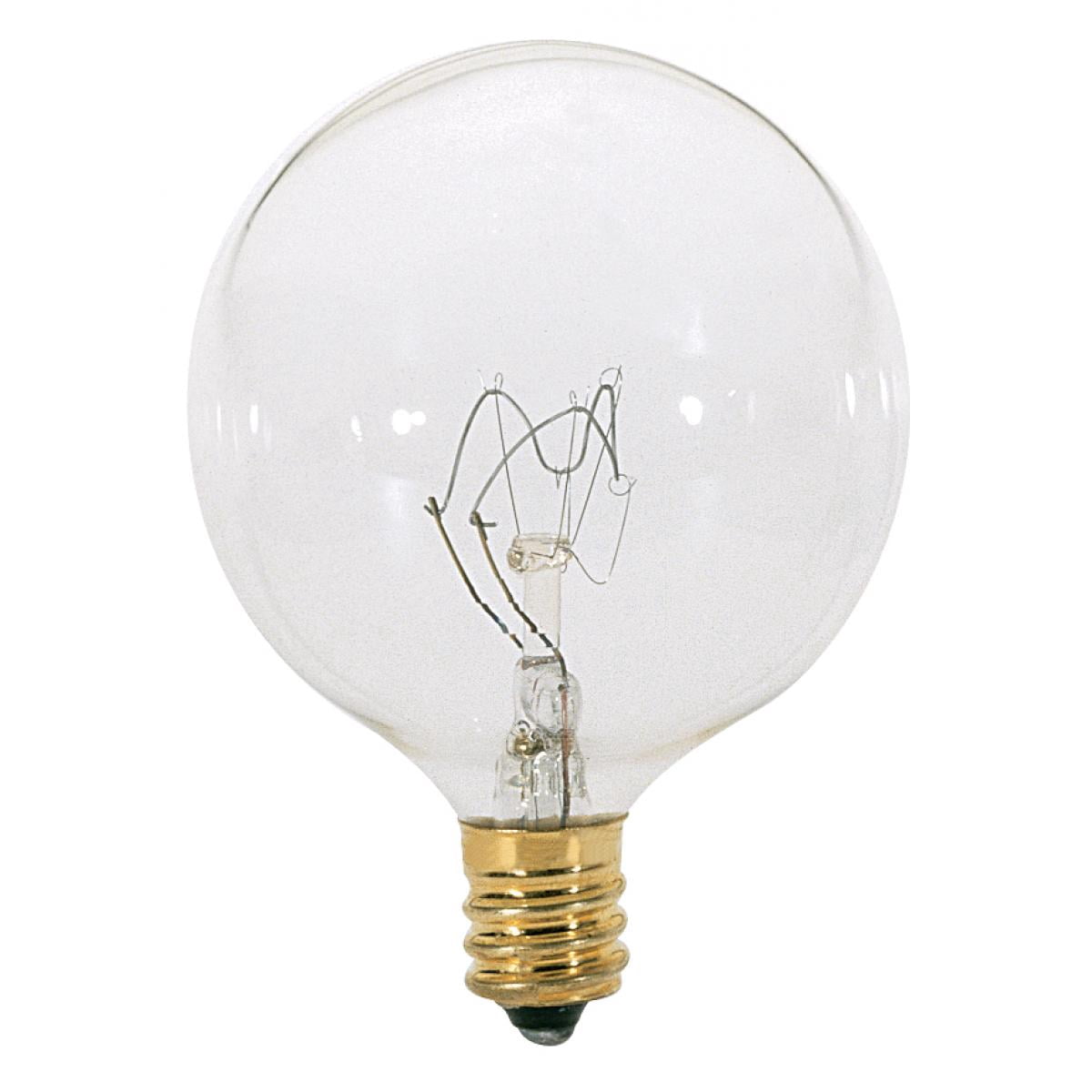 Satco S3727 G16.5 Incandescent Globe Light Bulbs 25W 120V 2700K E12 Candelabra Base Dimmable (20 Pack)