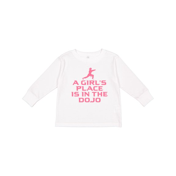 Inktastic Girls Cute Karate Martial Arts Girls Long Sleeve Toddler T-Shirt