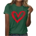 thumbnail image 5 of ICHUANYI Womens Tops Summer Trendy Short Sleeve Crew Neck Heart Print T-shirt Casual Shirts, 5 of 5
