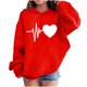 thumbnail image 1 of Sudadera con capucha y estampado de corazón de San Valentín, sudadera de manga larga para niños y niñas, chaqueta para niñas de talla mediana y grande., 1 of 7