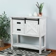 thumbnail image 2 of White Wood Sliding Door Console Table, 2 of 5
