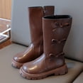 thumbnail image 2 of Staki Girls Combat Boots Girls Knee High Boots Fall Boots Winter Snow Tall Boot Dress Shoes For Toddler Little Kid Big Kid(Brown,11 Little Kid), 2 of 9