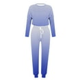 thumbnail image 4 of Frostluinai Outfits for Women 2 Piece Sets Trendy Gradient Tracksuits Long Sleeve Shirts Drawstring Waist Joggers Plus Size Lounge Sets with Pocket, 4 of 5