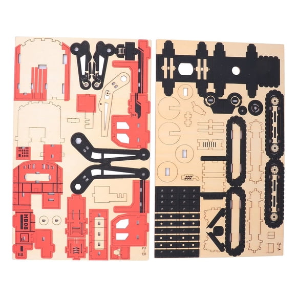 Mobutofu Kit de Modèle en Bois Voiture d'Assemblage pour Enfants Activité Éducative en Bois Rouge 1Ensemble