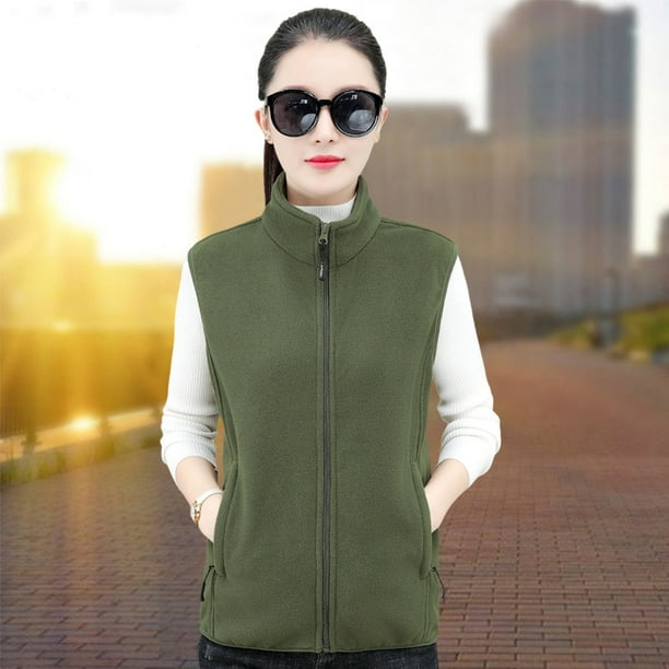 chaleco de lana para mujer chaleco calido verde militar para mujer JAMW Sencillez Bodega Aurrera en linea