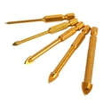 thumbnail image 3 of Ceramic & Glass Drill Bit Set, 5PCS, 1/4" Hex Shank, Titanium Coated for Power Tools, 3 of 8