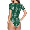 thumbnail image 4 of Easygdp Christmas Trees Women'S Waist-Cinching Short-Sleeved Onesie, Olastic Onesiet,Snaps At Bottom,Easy To Put On And Take Off - X-Large, 4 of 9