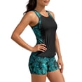 thumbnail image 5 of Warop Women's Built in Bra Two-Piece Swimsuit Set, Sleeveless Round Neck Casual Printed Surf Suit for Beach, Pool and Water Sports, 5 of 9